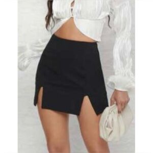 SHEIN Black Mini Skirt with Slit